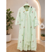 Pastal Mint Green Cotton Frock Style Stitched Suit with Delicate Floral Bootis Pastal Mint Green Cotton Frock Style Stitched Suit with Delicate Floral Bootis