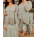 Luxury Pastel Mint Green Georgette Stitched Sharara Kameez Set with Delicate Mirror & Zari Work