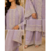 Premium Lavender Cotton Kameez with Farshi Salwar & Cutwork Embroidered Border Stitched Suit