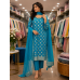 Royal Peacock Blue Banarasi Stitched Kameez Pants Set with Golden Zari Booti Weaving & Fancy Dupatta Royal Peacock Blue Banarasi Stitched Kameez Pants Set with Golden Zari Booti Weaving & Fancy Dupatta