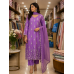 Elegant Purple Pure Fabric Stitched Kameez Pants Set with Intricate Handwork & Fancy Dupatta