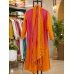 Premium Dual-Tone Pink and Orange Ombre Tissue Crush Stitched Salwar Suit Set