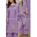 Elegant Lavender Mal Cotton Kameez with Farshi Salwar and Floral Thread Embroidery