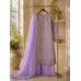 Elegant Lavender Crepe Unstitched Suit with Multi-Color Floral Embroidery & Chiffon Dupatta