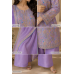 Elegant Lavender Crepe Unstitched Suit with Multi-Color Floral Embroidery & Chiffon Dupatta