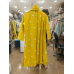 Premium Mustard Yellow Cotton Kameez with Farshi Salwar & White Floral Block Print Stitched Suit