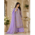 Elegant Lavender Crepe Unstitched Suit with Multi-Color Floral Embroidery & Chiffon Dupatta