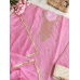 Elegant Rose Pink Organza Unstitched Boutique Suit Set with Pure Chiffon Dupatta