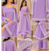 Elegant Lavender Soft Crunchy Crush Unstitched Suit with Vertical Sequin Embroidery & Fancy Crush Dupatta