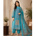 Royal Turquoise Blue Maslin Unstitched Suit with Traditional Ajrakh & Floral Digital Prints Royal Turquoise Blue Maslin Unstitched Suit with Traditional Ajrakh & Floral Digital Prints