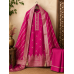 Elegant Rani Pink Tassar Silk Unstitched Suit with Heavy Banarasi Dupatta
