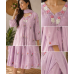 Lavender Floral Embroidered Premium Cotton Anarkali Frock Set Lavender Floral Embroidered Premium Cotton Anarkali Frock Set