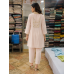 Premium Blush Pink Cotton Co-Ord Set with Heavy Embroidered Mirror & Pearl Placket Neckline
