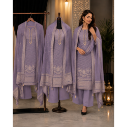 Smoky Purple Jacquard Unstitched Boutique Suit Set with Heavy Banarsi Dupatta Smoky Purple Jacquard Unstitched Boutique Suit Set with Heavy Banarsi Dupatta