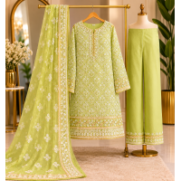 Elegant Pista Green Georgette Unstitched Luxury Boutique Suit Set with Designer Dupatta Elegant Pista Green Georgette Unstitched Luxury Boutique Suit Set with Designer Dupatta
