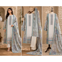 Veeran Fashions Off-White Modal Cotton Unstitched Suit with Pastel Kashmiri Floral Prints and Printed Cotton Dupatta Veeran Fashions Off-White Modal Cotton Unstitched Suit with Pastel Kashmiri Floral Prints and Printed Cotton Dupatta