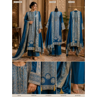 Royal Blue Jacquard Unstitched Luxury Boutique Suit Set with Designer Banarsi Dupatta Royal Blue Jacquard Unstitched Luxury Boutique Suit Set with Designer Banarsi Dupatta