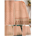 Pastel Peach Georgette Unstitched Boutique Suit Set with Shimmering Mirror-Style Work and Designer Dupatta