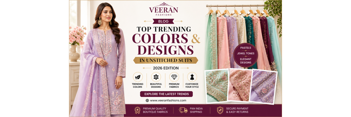 Top Trending Colors & Designs in Unstitched Suits