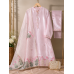 Veeran Fashions Pastel Pink Shimmer Unstitched Suit with Floral Embroidered Border and Organza Dupatta Veeran Fashions Pastel Pink Shimmer Unstitched Suit with Floral Embroidered Border and Organza Dupatta