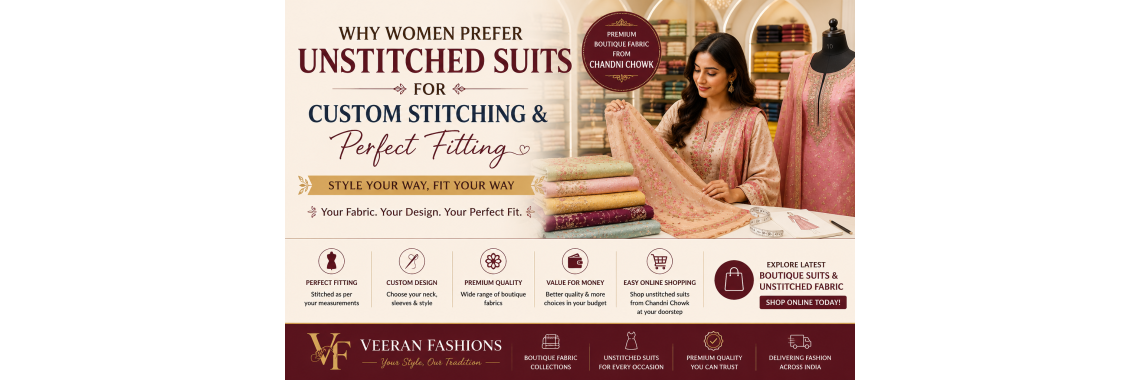 Why Women Prefer Unstitched Suits for Custom Stitching & Perfect Fitting Why Women Prefer Unstitched Suits for Custom Stitching & Perfect Fitting