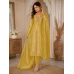 Veeran Fashions Premium Eri Silk Unstitched Suit with Hand-Embroidered Neckline and Upada Silk Bottom