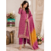 Magenta Fancy Chinon Unstitched Boutique Suit with Contrast Shiffon Dupatta Magenta Fancy Chinon Unstitched Boutique Suit with Contrast Shiffon Dupatta