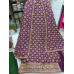 Regal Purple Chenon Unstitched Boutique Suit with Opada Silk Bottom