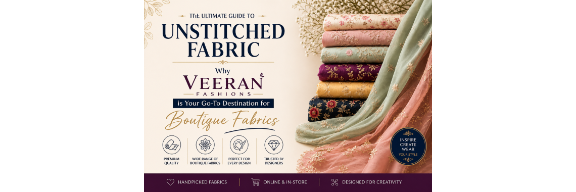 The Ultimate Guide to Unstitched Fabric: Why Veeran Fashions is Your Go-To Destination for Boutique Fabrics