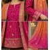 Veeran Fashions Magenta & Orange Ombre Chinon Heavy Embroidered Suit Veeran Fashions Magenta & Orange Ombre Chinon Heavy Embroidered Suit