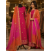 Veeran Fashions Magenta & Orange Ombre Chinon Heavy Embroidered Suit Veeran Fashions Magenta & Orange Ombre Chinon Heavy Embroidered Suit