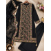 Veeran Fashions Jet Black Brocade Silk Unstitched Suit with Heavy Floral Embroidery and Upada Silk Bottom Veeran Fashions Jet Black Brocade Silk Unstitched Suit with Heavy Floral Embroidery and Upada Silk Bottom
