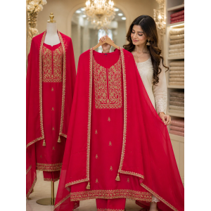 Veeran Fashions Elegant Maroon Crepe Unstitched Boutique Suit Set
