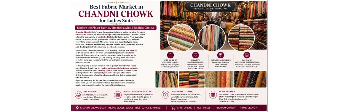 Best fabric market in Chandni Chowk for ladies suits
