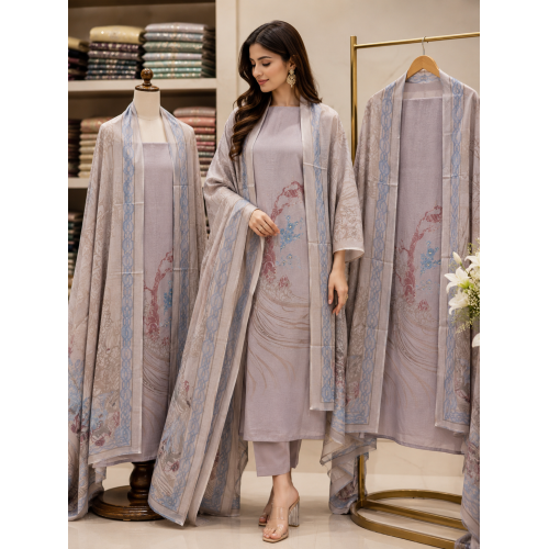 Mauve Grace Floral Boutique Unstitched Cotton Suit with Printed Shiffon Dupatta Mauve Grace Floral Boutique Unstitched Cotton Suit with Printed Shiffon Dupatta