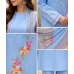 Sky Blue Floral Boutique Unstitched Cotton Suit with Lurex Stripes Sky Blue Floral Boutique Unstitched Cotton Suit with Lurex Stripes