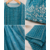 Veeran Fashions Teal Blue Cotton Unstitched Suit with Pure Shiffon Dupatta