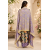 Lavender Floral Elegance Crape Unstitched Suit with Pure Chiffon Dupatta