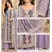 Lavender Floral Elegance Crape Unstitched Suit with Pure Chiffon Dupatta