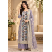 Lavender Floral Elegance Crape Unstitched Suit with Pure Chiffon Dupatta