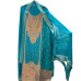 Teal Blue Embroidered Suit Set