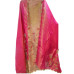 Elegant Rose-Gold Tissue Suit with Heavy Pink Dupatta