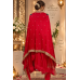 Royal Crimson Crape Embroidered Unstitched Suit with Chenon Dupatta
