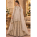 Champagne Pearl Shimmer Embroidered Stitched Kameez with Designer Skirt Champagne Pearl Shimmer Embroidered Stitched Kameez with Designer Skirt