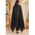 Midnight Noir Crape Net Work Unstitched Suit with Chenon Dupatta
