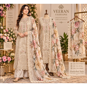 Ivory Blush Opada Thread Work Unstitched Suit with Organza Cutwork Dupatta Ivory Blush Opada Thread Work Unstitched Suit with Organza Cutwork Dupatta