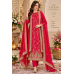 Royal Crimson Crape Embroidered Unstitched Suit with Chenon Dupatta