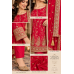 Royal Crimson Crape Embroidered Unstitched Suit with Chenon Dupatta