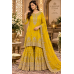 Mustard Gold Chenon Embroidered Sharara Suit Set Mustard Gold Chenon Embroidered Sharara Suit Set