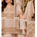 Champagne Pearl Self Jacquard Cutdana Unstitched Suit Set